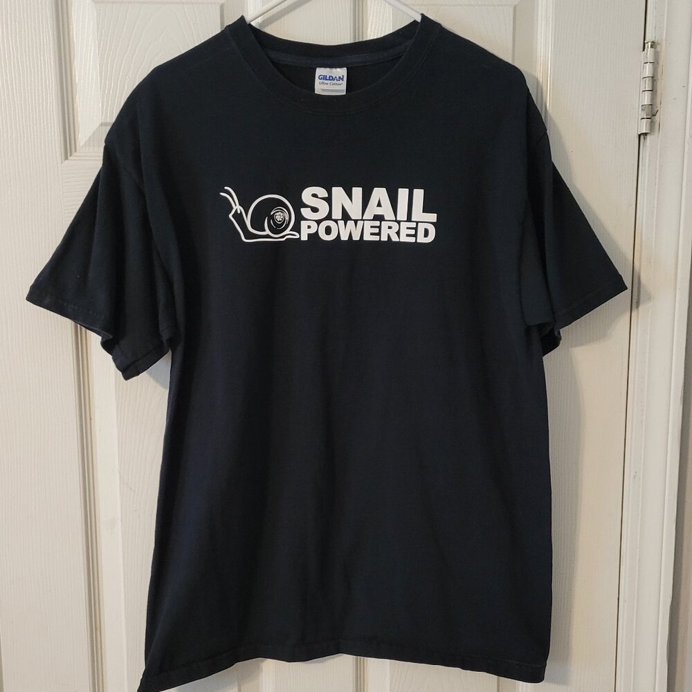 Gildan Black SNAIL Mens Short Sleeve T SHIRT L
